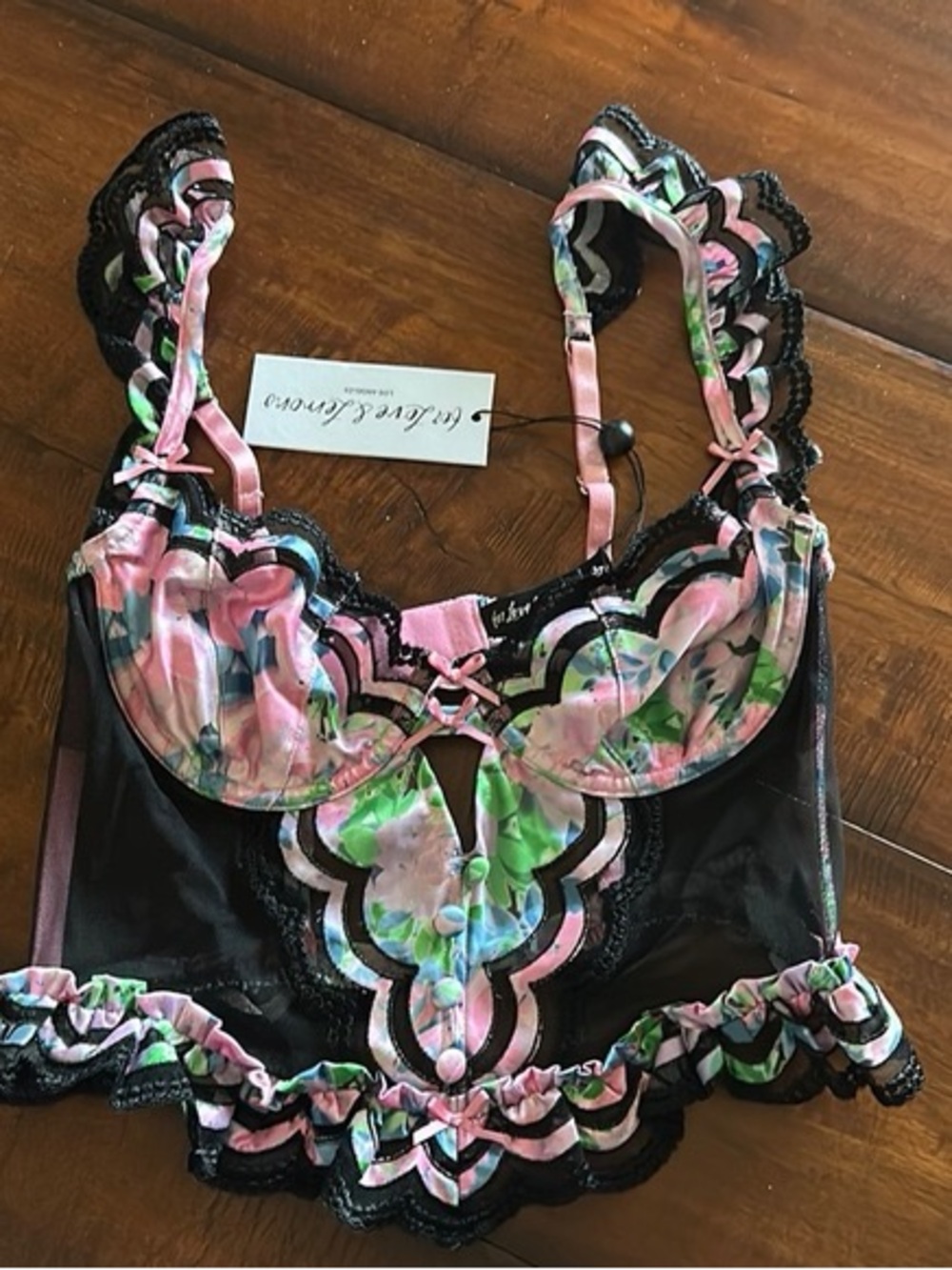 For Love and Lemons ๐ X Victoria Secret Beautiful Floral Bustier Top - NWT - NEW - Picture 3 of 5